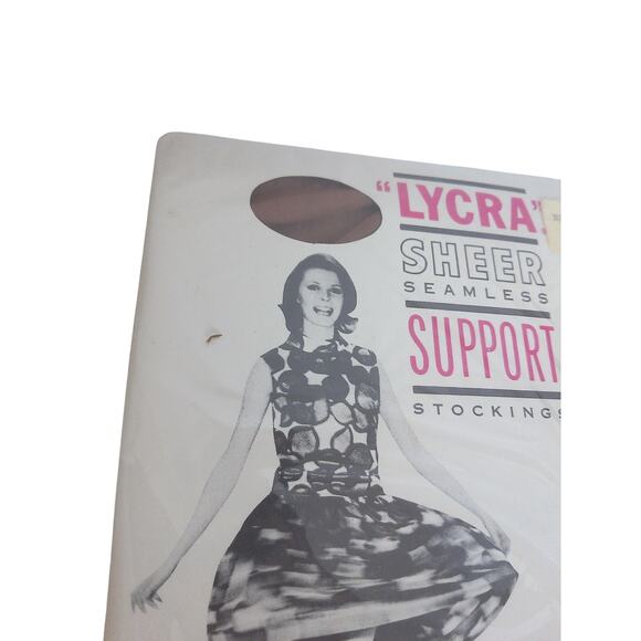 Vintage Lycra Sheer Seamless Support Stockings Neutralite Size  10.5-11 New - Picture 7 of 7